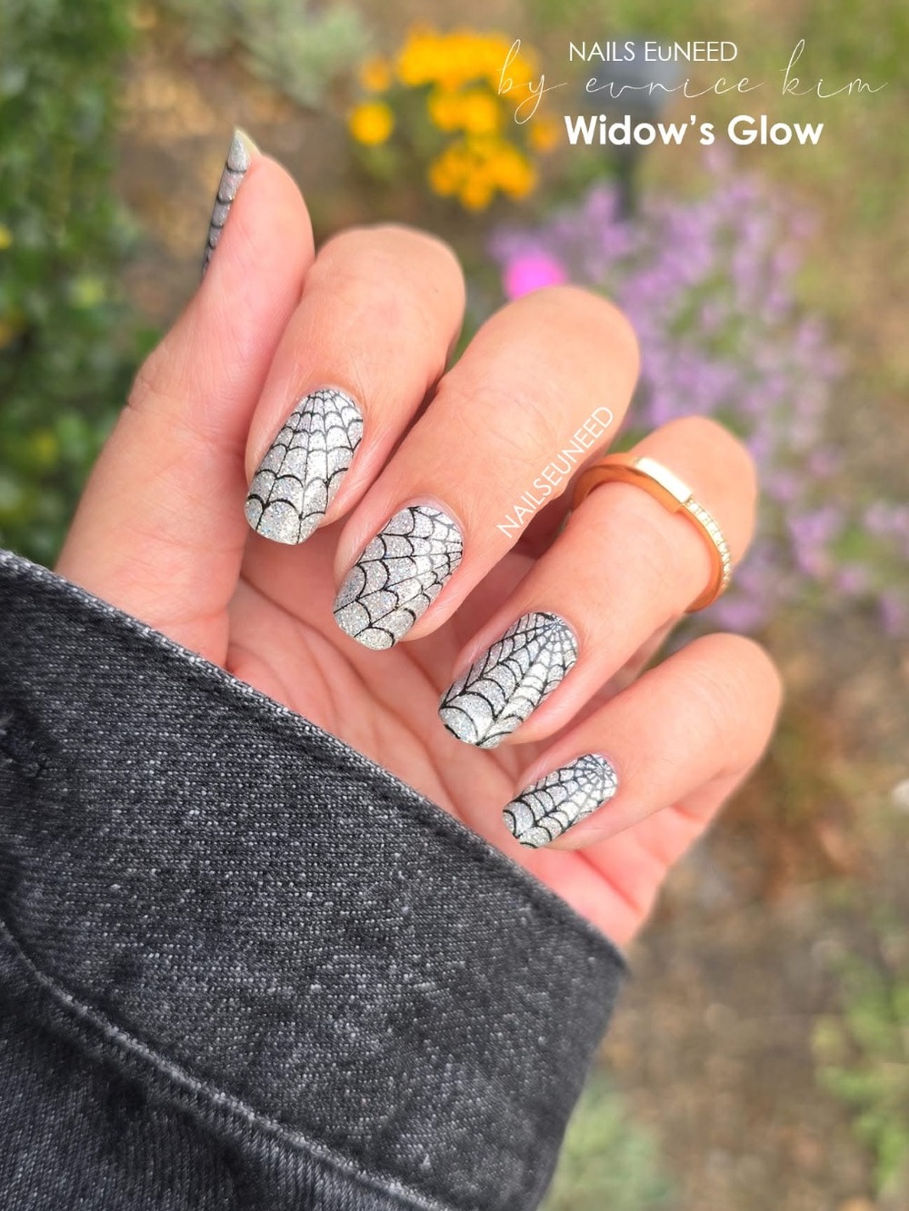 *Retired* Color Street: Widow’s Glow | Halloween Spiderwebs Silver Glitter Party